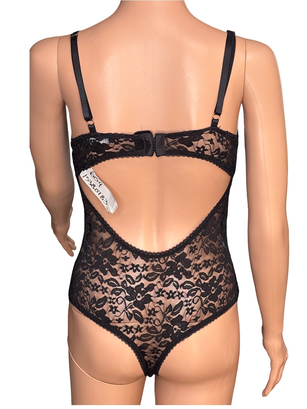 INC Black Floral Lace Underwire Bodysuit Medium NWT - Picture 3 of 8